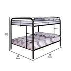 Letto a castello Royal Hampton Twin Over Twin, struttura in metallo nero, scaletta laterale incorporata