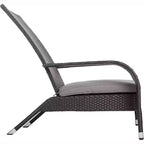 Balkene Home 62430 Coconino Wicker Chair All Weather Lightweight Durable Adirondack Style Chair Grey Outdoor Cushion Included - Black