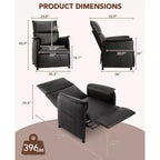 Single sofa, recliner with memory function, PU leather, home theater seat, suitable for living room and office.