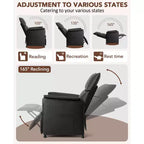 Single sofa, recliner with memory function, PU leather, home theater seat, suitable for living room and office.