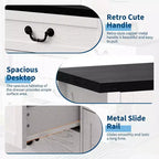 9 Farmhouse Dresser with Charging Station & Metal Handle, Wooden Tv Stand with Dressers