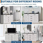 9 Farmhouse Dresser with Charging Station & Metal Handle, Wooden Tv Stand with Dressers