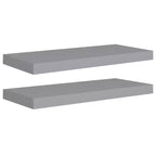 Wall Shelf Set of 2 Gray Honeycomb MDF, metal Medium Wall Shelf