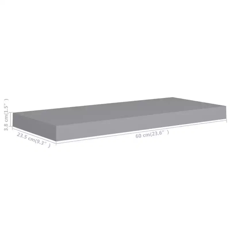 Wall Shelf Set of 2 Gray Honeycomb MDF, metal Medium Wall Shelf