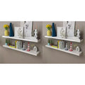 Wall Rack Set of 4 White MDF 47.2 in long Wall Mounted