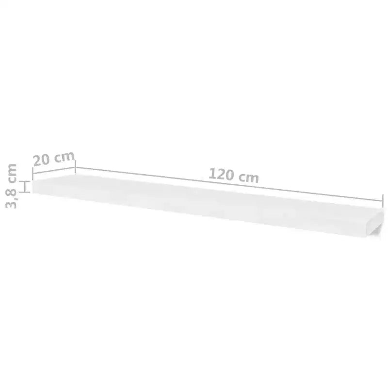 Wall Rack Set of 4 White MDF 47.2 in long Wall Mounted