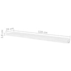 Wall Rack Set of 4 White MDF 47.2 in long Wall Mounted