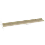 Wall Shelf Set of 4 Sonoma oak MDF 31.5 in x 3.5 in x 1.2 in