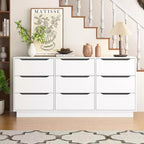 GDFStudio Theo 63 Modern Wooden Storage Dresser with 9 Drawers