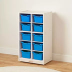 ECR4Kids 10 Cubby Mobile Tray Cabinet and 10 Scoop Front Bins, 5x2, Kids Furniture