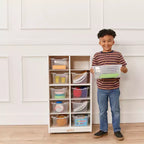 ECR4Kids 10 Cubby Mobile Tray Cabinet and 10 Scoop Front Bins, 5x2, Kids Furniture