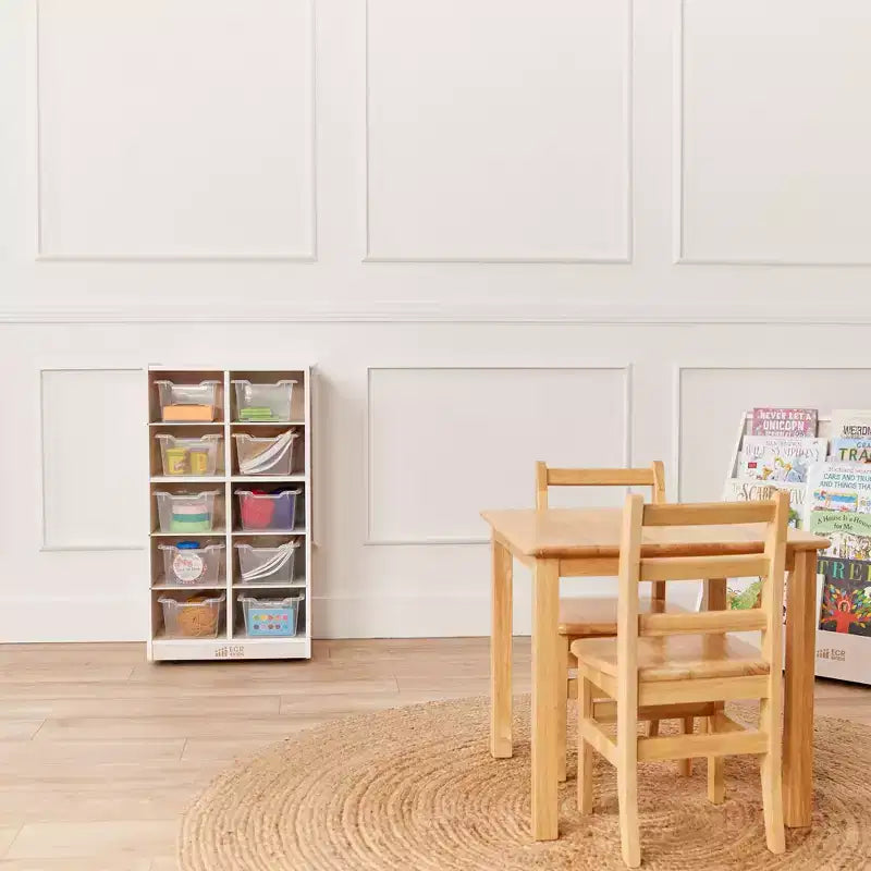 ECR4Kids 10 Cubby Mobile Tray Cabinet and 10 Scoop Front Bins, 5x2, Kids Furniture