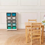 ECR4Kids 10 Cubby Mobile Tray Cabinet and 10 Scoop Front Bins, 5x2, Kids Furniture