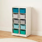 ECR4Kids 10 Cubby Mobile Tray Cabinet and 10 Scoop Front Bins, 5x2, Kids Furniture