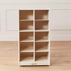 ECR4Kids 10 Cubby Mobile Tray Cabinet and 10 Scoop Front Bins, 5x2, Kids Furniture