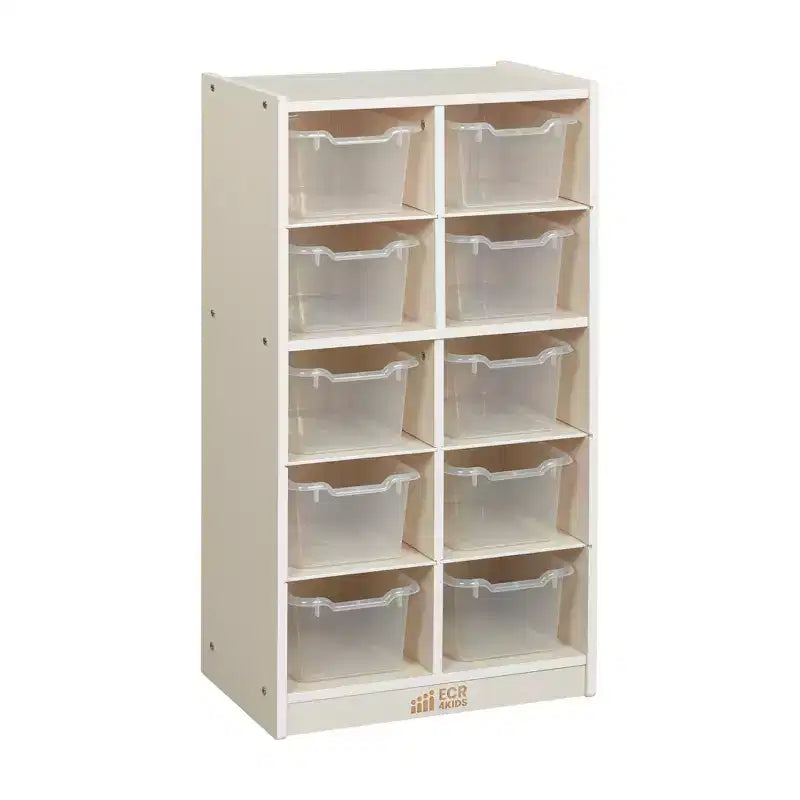 Mobile ECR4Kids 10 Cubby con 10 contenitori frontali a "scoop", 5x2, mobili per bambini