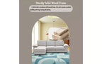 GDFStudio Cleo 105.5'' Modern Convertible L-Shaped 4-Seater Velvet Upholstered Sectional Sofa