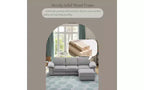 GDFStudio Cleo 105.5'' Modern Convertible L-Shaped 4-Seater Velvet Upholstered Sectional Sofa