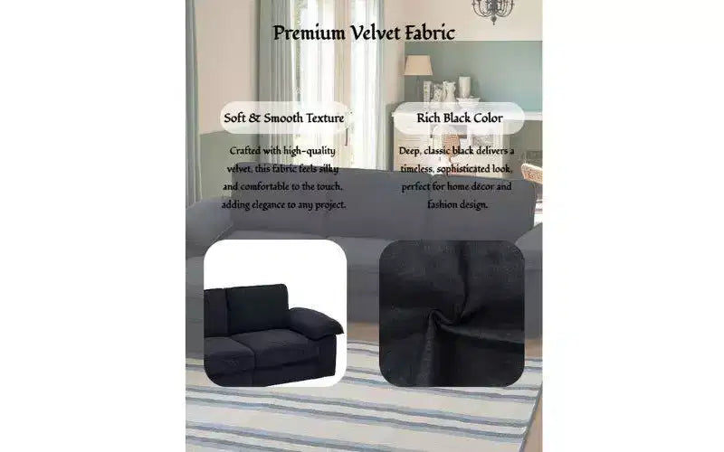 GDFStudio Cleo 105.5'' Modern Convertible L-Shaped 4-Seater Velvet Upholstered Sectional Sofa