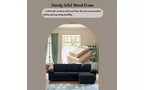 GDFStudio Cleo 105.5'' Modern Convertible L-Shaped 4-Seater Velvet Upholstered Sectional Sofa