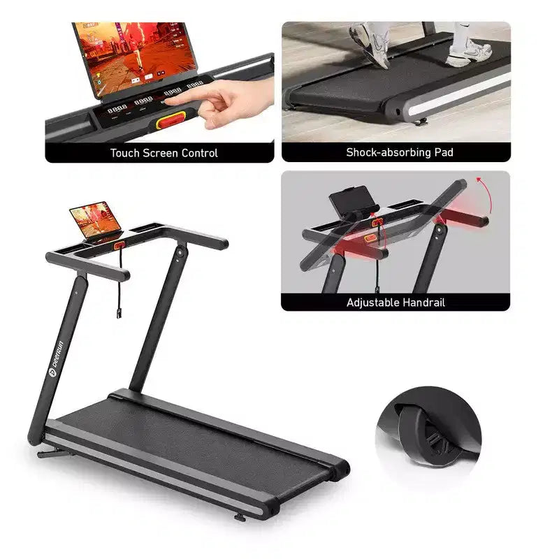 Tapis roulant DeerRun X20 con inclinazione automatica al 15%, tapis roulant con pedana completa, portata 180 kg