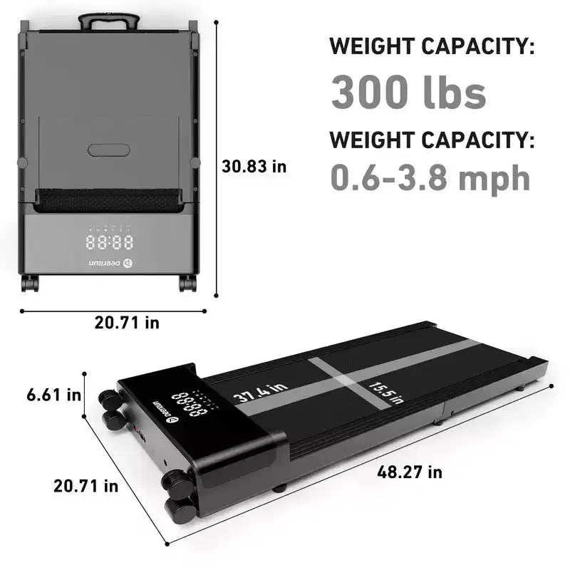 Tapis Roulant Pieghevole DeerRun Z20 da 15.5*37.4 pollici Magic Travel Leggero Ultra Compatto con Display a LED