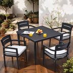 Lightweight Aluminum Frame Square Table For Lawn, Garden,