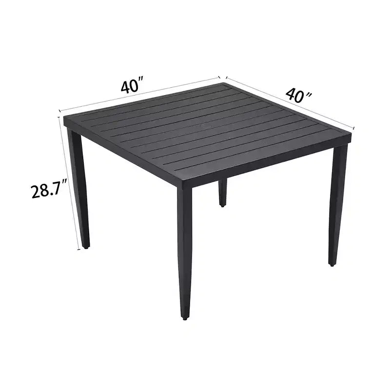 Lightweight Aluminum Frame Square Table For Lawn, Garden,
