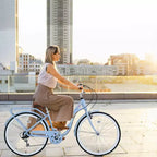 NAYSAYE 24 Bici Cruiser da Spiaggia per Donne Bici da Donna 7 Velocità Bici Cruiser Complete con Doppio Freno a V, Bici da Città per Adulti per Donne, Uomini