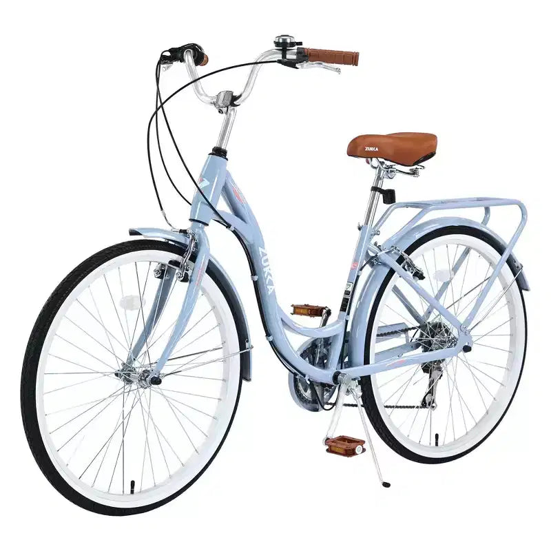 NAYSAYE 24 Bici Cruiser da Spiaggia per Donne Bici da Donna 7 Velocità Bici Cruiser Complete con Doppio Freno a V, Bici da Città per Adulti per Donne, Uomini