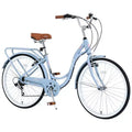 NAYSAYE 24 Beach Cruiser Bike for Women Ladies Bike 7 Speed Complete Cruiser Bikes with Dual V-Brake, Adult City Bike for Women, Men