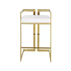 Meridian Furniture,Ezra White Vegan Leather Stool, Set of 2