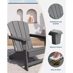 Set di 2 sedie Adirondack in HDPE - Sedie da esterno resistenti alle intemperie per patio/prato (capacità 170 kg, nessun montaggio richiesto)