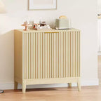 31.5'' Modern Fluted Buffet Cabinet Sideboard with Storage Wood Mid Century Coffee Bar Sideboard Credenza Accent Console Storage Cabinets
