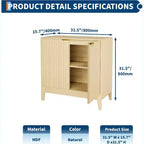 31.5'' Modern Fluted Buffet Cabinet Sideboard with Storage Wood Mid Century Coffee Bar Sideboard Credenza Accent Console Storage Cabinets