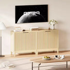 31.5'' Modern Fluted Buffet Cabinet Sideboard with Storage Wood Mid Century Coffee Bar Sideboard Credenza Accent Console Storage Cabinets