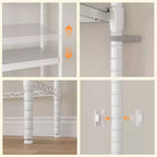28 Adjustable Over Washer Dryer Organizer, 5-Tier Laundry Room Storage Rack, Double Wood Shelves, Space Saving Shelf Unit for Bathroom, Laundry