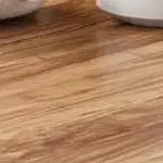 COZONY Tavolo da pranzo rotondo 47 per 4 persone, tavolo in legno rustico con ripiano portaoggetti e gambe in metallo, mobili da cucina salvaspazio