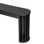Consolle Lunga con Contenitore, Tavolo da Ingresso Minimalista con Cassetti e Consolle da Corridoio in Legno con Design a Linee Curve e Dritte