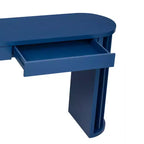 Consolle Lunga con Contenitore, Tavolo da Ingresso Minimalista con Cassetti e Consolle da Corridoio in Legno con Design a Linee Curve e Dritte