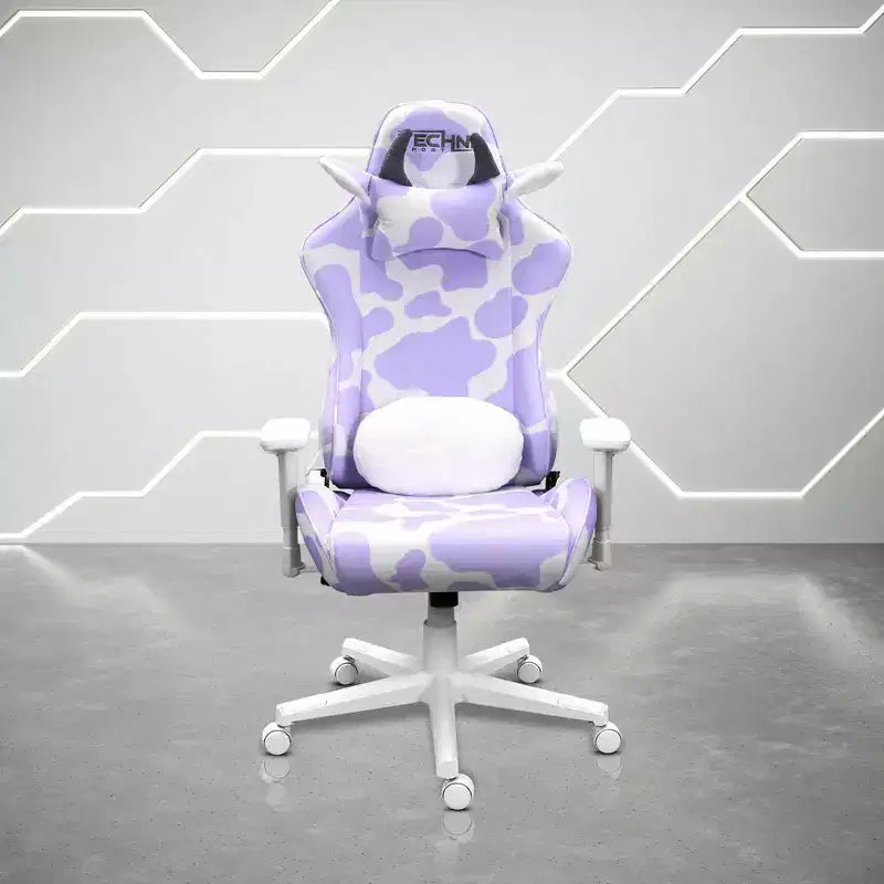 Sedia da gaming della serie COW con stampa lavanda TS85