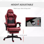 Racing Gaming Chair Diamond PU Leather Office Gamer Chair High Back Swivel Recliner with Footrest, Lumbar Support, Adjustable Height