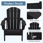Hyleory Sedia Adirondack Pieghevole in HDPE Sedia a Sdraio da Esterno Resistente alle Intemperie