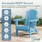 Hyleory Sedia Adirondack Pieghevole in HDPE Sedia a Sdraio da Esterno Resistente alle Intemperie