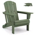 Hyleory HDPE Folding Adirondack Chair  Weather-Resistant Outdoor Lounge Chair