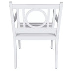 HomeRoots 24 White Steel Geo Back Outdoor Arm Chair