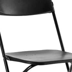HomeRoots Set di Quattro Sedie da Pranzo Pieghevoli Impilabili da Esterno in Metallo Nero