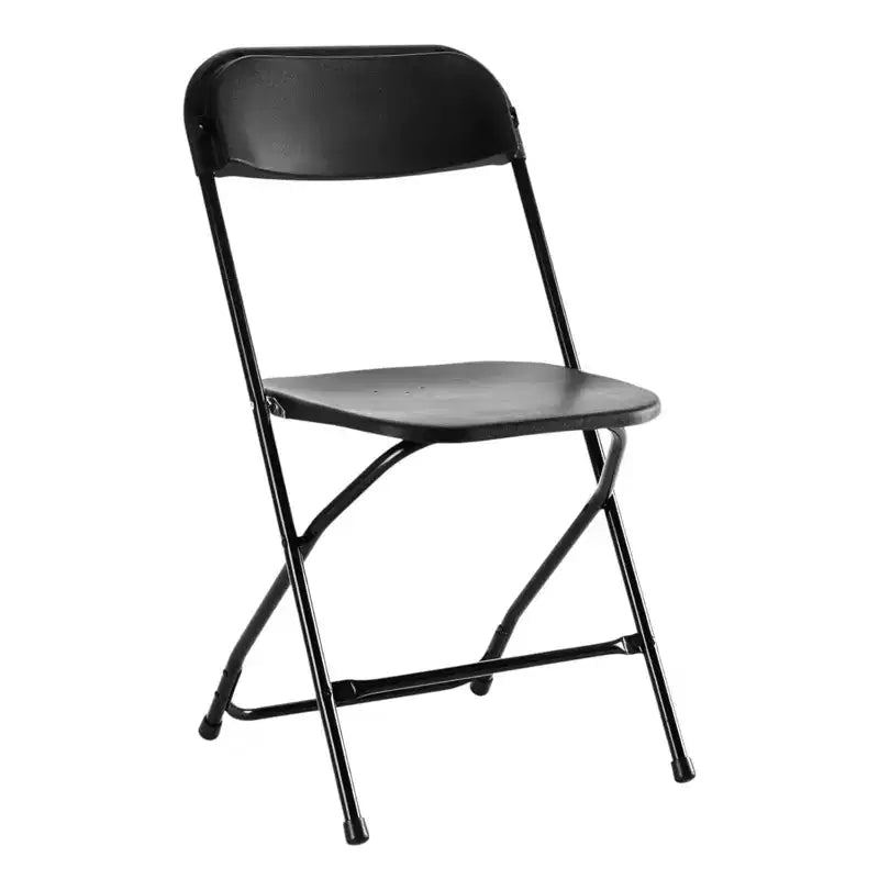 HomeRoots Set of Six Black Metal Outdoor Folding Stacking Dining Chairs