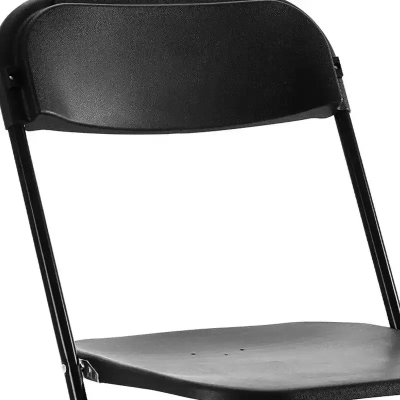 HomeRoots Set of Six Black Metal Outdoor Folding Stacking Dining Chairs