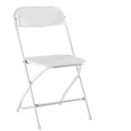 HomeRoots Set di Quattro Sedie da Pranzo Pieghevoli Impilabili da Esterno in Metallo Bianco